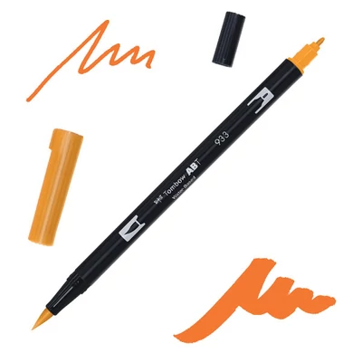 Obojstranný popisovač Tombow abt dual brush - 933, orange