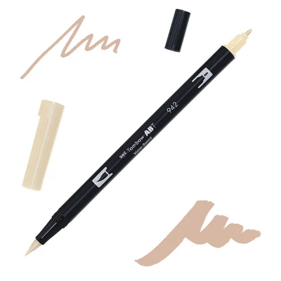 Obojstranný popisovač Tombow abt dual brush - 942, cappuccino