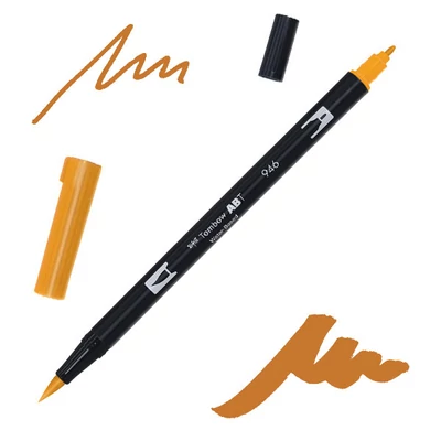 Obojstranný popisovač Tombow abt dual brush - 946, gold ochre