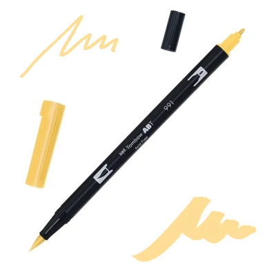 Obojstranný popisovač Tombow abt dual brush - 991, light ochre