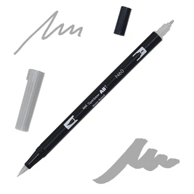 Obojstranný popisovač Tombow abt dual brush - N60, cool gray 6