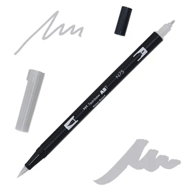 Obojstranný popisovač Tombow abt dual brush - N75, cool gray 3