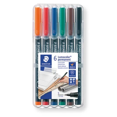 Sada alkoholových popisovačov, Staedtler, Lumocolor, 0,4 mm - 6 ks