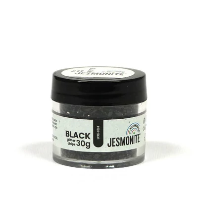 Sklenené granule Jesmonite Glitter Chips, 30 g - čierna