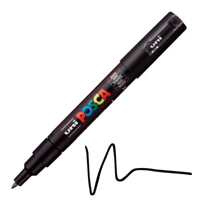Popisovač UNI POSCA PC-1M 0,7-1 mm - 24, čierny