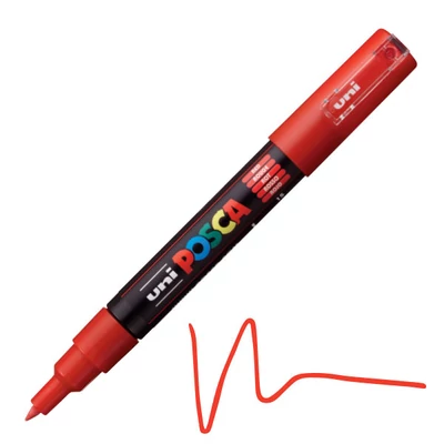 Popisovač UNI POSCA PC-1M 0,7-1 mm - 15, červený