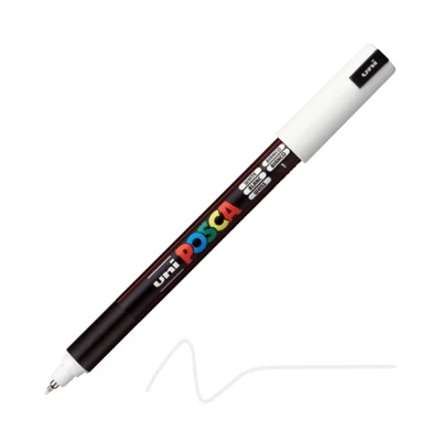Extra tenký popisovač UNI POSCA PC-1MR, 0,7 mm - 1, biely