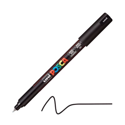 Extra tenký popisovač UNI POSCA PC-1MR, 0,7 mm - 24, čierny
