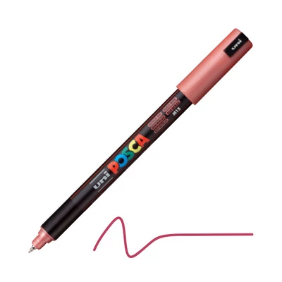 Extra tenký popisovač UNI POSCA PC-1MR, 0,7 mm - M15, metalický červený