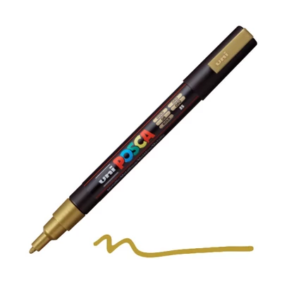 Popisovač UNI POSCA PC-3M, 0,9-1,3 mm - 25, zlatý