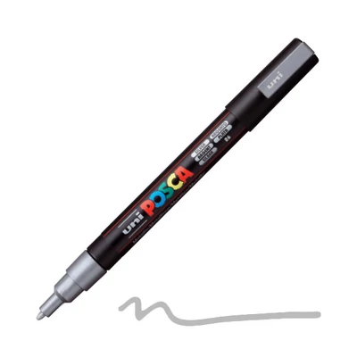 Popisovač UNI POSCA PC-3M, 0,9-1,3 mm - 26, strieborný