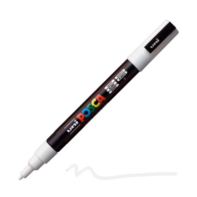 Popisovač UNI POSCA PC-3M, 0,9-1,3 mm - 1, biely
