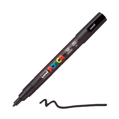 Popisovač UNI POSCA PC-3M, 0,9-1,3 mm - 24, čierny