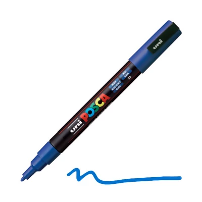 Popisovač UNI POSCA PC-3M, 0,9-1,3 mm - 33, modrý