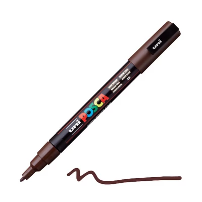 Popisovač UNI POSCA PC-3M, 0,9-1,3 mm - 22, tmavo hnedý