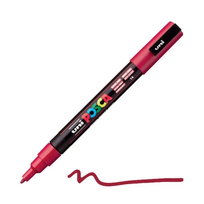 Popisovač UNI POSCA PC-3M, 0,9-1,3 mm - 14, tmavo červený