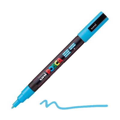 Popisovač UNI POSCA PC-3M, 0,9-1,3 mm - 8, svetlomodrý