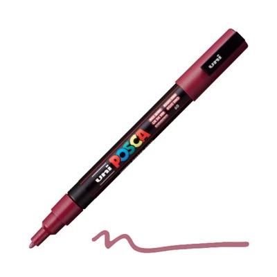 UNI POSCA PC-3M fixa, 0,9-1,3 mm - 60, červené víno