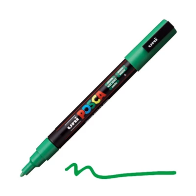 Popisovač UNI POSCA PC-3M, 0,9-1,3 mm - 6, zelený