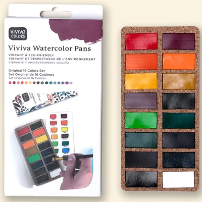 Sada akvarelových farieb Viviva, 16 ks, Original colors