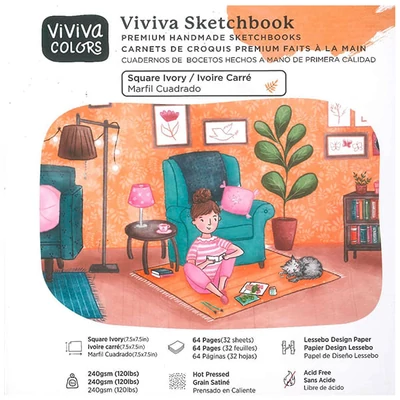 Skicár Viviva Sketchbook Ivory, 240 g, hladký, 64 strán - 19x19 cm