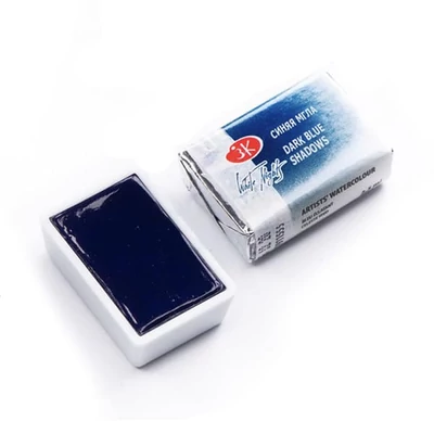 Akvarelová farba v panvičke White Nights, 2,5 ml, granulačná - 555, dark blue shadows