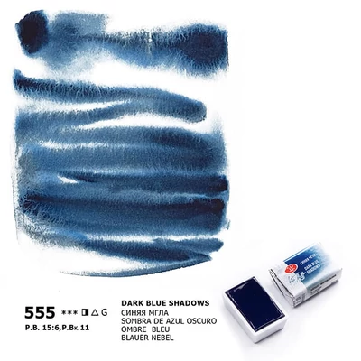 Akvarelová farba v panvičke White Nights, 2,5 ml, granulačná - 555, dark blue shadows