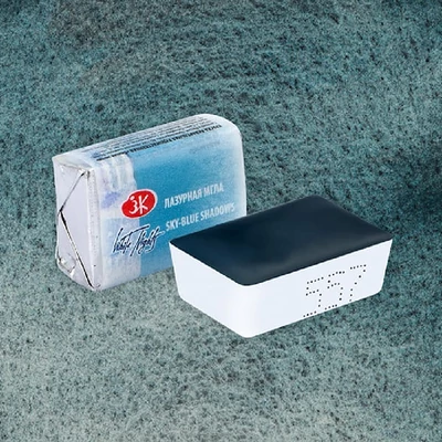 Akvarelová farba v panvičke White Nights, 2,5 ml, granulačná - 557, sky blue shadows