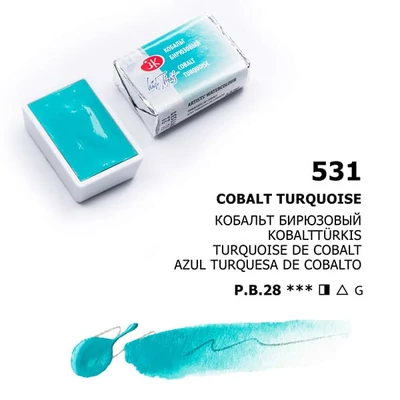 Akvarelová farba v panvičke White Nights, 2,5 ml - 531, cobalt turquoise