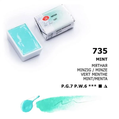 Akvarelová farba v panvičke White Nights, 2,5 ml, pastelová - 735, mint