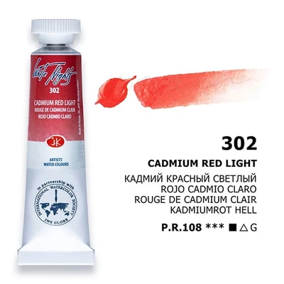 Akvarelová farba v tube White Nights, 10 ml - 302, cadmium red light