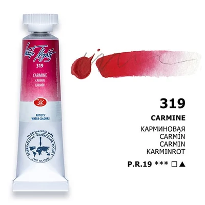 Akvarelová farba v tube White Nights, 10 ml - 319, carmine