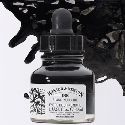 Atrament Winsor&Newton, 30 ml - black indian ink