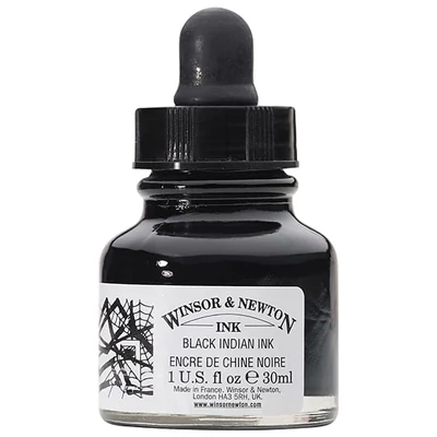 Atrament Winsor&amp;Newton, 30 ml - black indian ink
