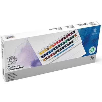 Sada akvarelových farieb Winsor&Newton Cotman, 45x1/2 + ecset - Studio