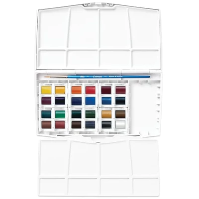 Sada akvarelových farieb Winsor&amp;Newton Cotman Painting Plus, 24x1/2 panvičiek + štetec