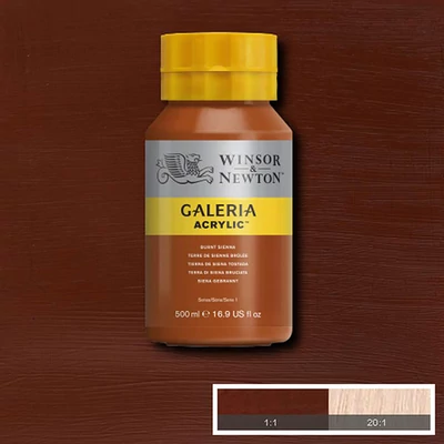 Akrylová farba Winsor&Newton Galeria, 500 ml - 074, burnt sienna