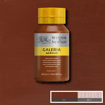Akrylová farba Winsor&Newton Galeria, 500 ml - 077, burnt sienna opaque