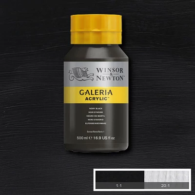 Akrylová farba Winsor&Newton Galeria, 500 ml - 331, ivory black