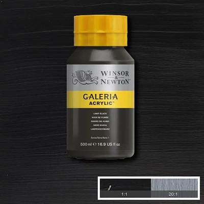 Akrylová farba Winsor&Newton Galeria, 500 ml - 337, lamp black
