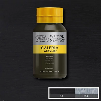 Akrylová farba Winsor&Newton Galeria, 500 ml - 386, mars black