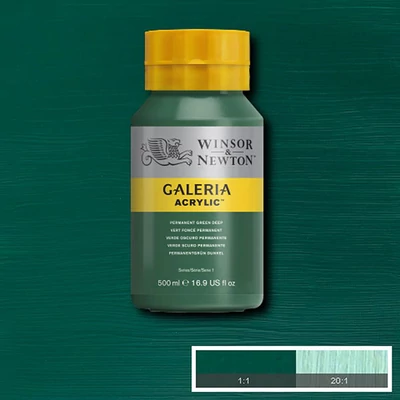 Akrylová farba Winsor&Newton Galeria, 500 ml - 482, permanent green deep