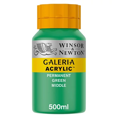 Akrylová farba Winsor&amp;Newton Galeria, 500 ml - 484, permanent green middle