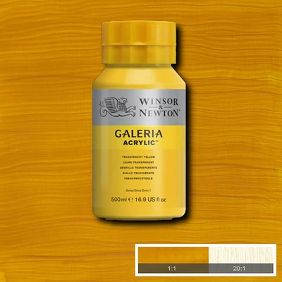 Akrylová farba Winsor&Newton Galeria, 500 ml - 653, transparent yellow