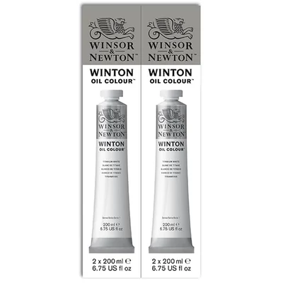 Balenie olejových farieb Winsor&amp;Newton Winton, 2x200 ml, titanium white