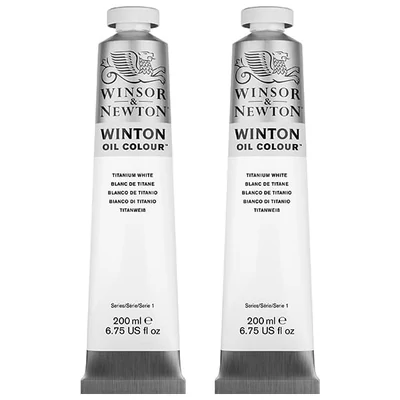 Balenie olejových farieb Winsor&amp;Newton Winton, 2x200 ml, titanium white