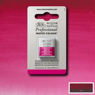 Akvarelová farba Winsor&Newton Professional, 1/2 panvičky - 545, quinacridone magenta
