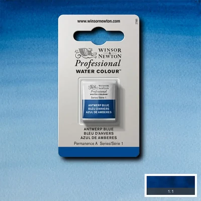 Akvarelová farba Winsor&Newton Professional, 1/2 panvičky - 010, Antwerp blue