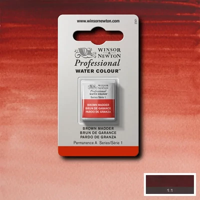 Akvarelová farba Winsor&Newton Professional, 1/2 panvičky - 056, brown madder
