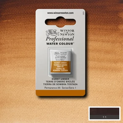 Akvarelová farba Winsor&Newton Professional, 1/2 panvičky - 076, burnt umber